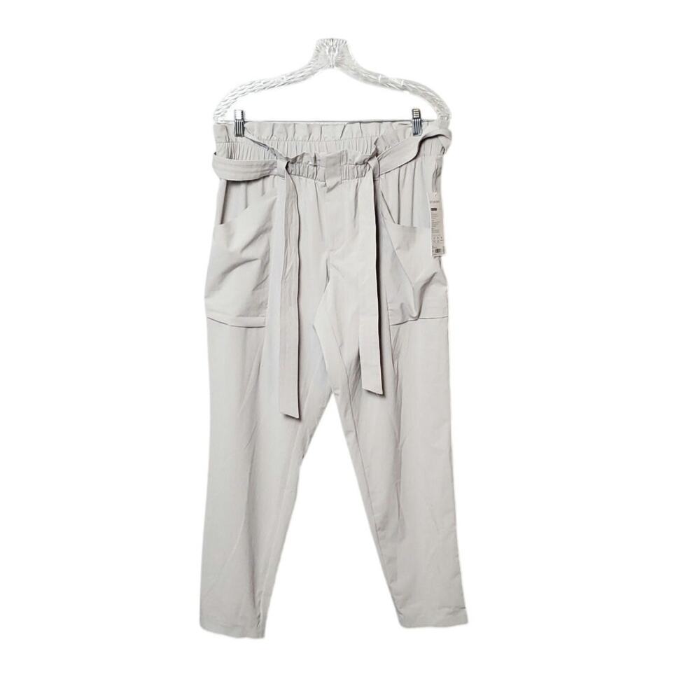 Athleta Cream Paperbag Waist Pants